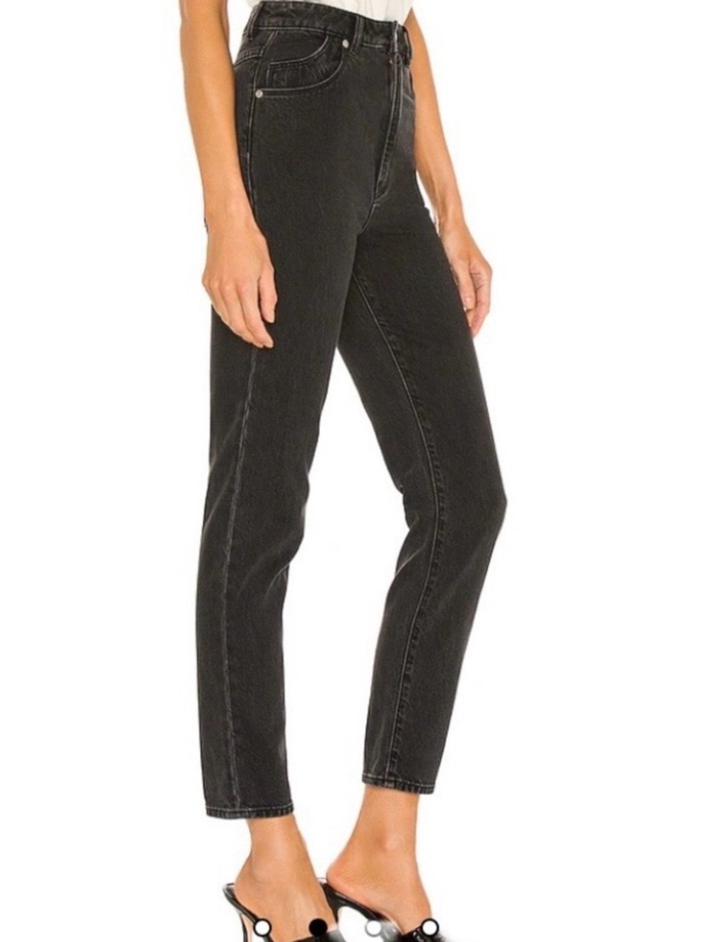 ROLLA'S Dusters High Rise Slim Jeans Wash Black Size 26 Streetwear Cigarette Leg